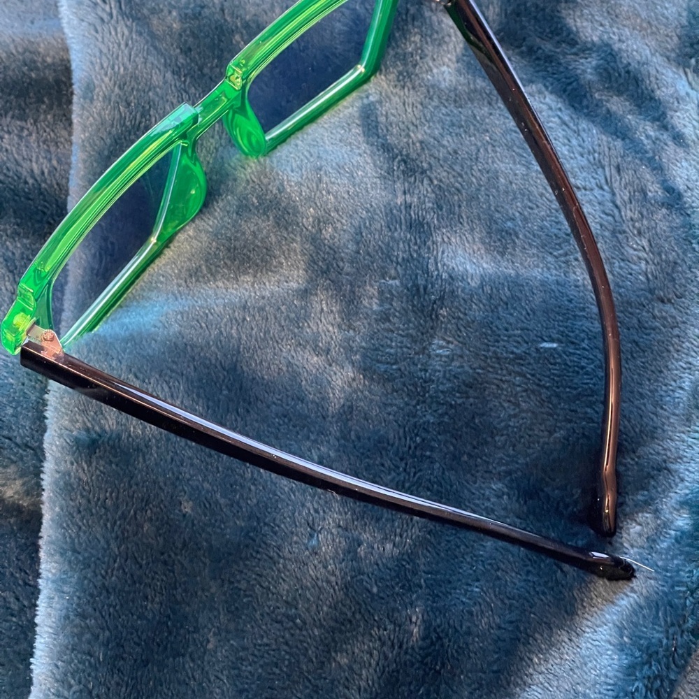 Manga Cartoon Anti-blue Light Color block Eyeglasses In Green - Picture 9 of 12